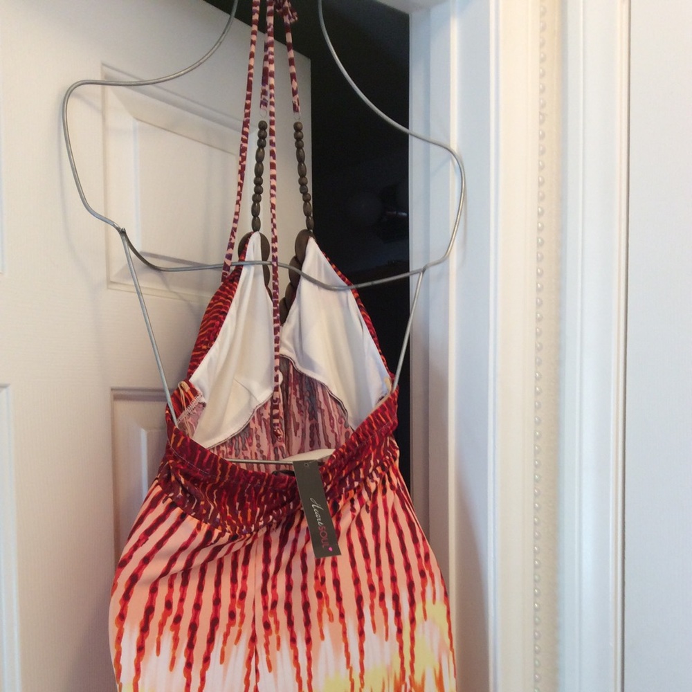 🌺Colorful Halter tie neck wood bead detail🌺XL🌺 - Picture 6 of 8